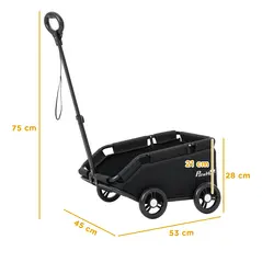 PawHut Pet Wagon Cart, Dog Stroller for Small Dogs and Cats with 4 Wheels, Safety Straps, Storage Bag, Mat - 3