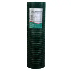Pawhut PVC Coated Welded Wire Mesh Fencing Chicken Poultry Aviary Fence Run Hutch Pet Rabbit 30m Dark Green - 8