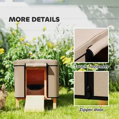 PawHut Water-Resistant Rabbit Hutch Cover for X-D2-0047 and Similar Models, 43 x 52 x 37cm, Brown - 6