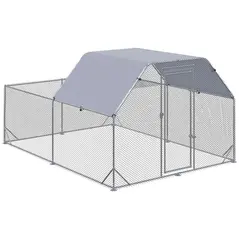 PawHut Walk In Chicken Run Chicken Coop with Roof Outdoor for 10-12 Chickens, Hen House, Duck Pen, 2.8 x 3.8 x 2 m - 1