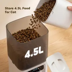 PawHut Programmable Automatic Cat Feeder with Timer Up to 6 Meals Per Day, 10s Voice Recorder, Portion Control - 4