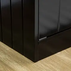 PawHut Raised Pet Feeder, with Two Bowls, Storage - Black - 9