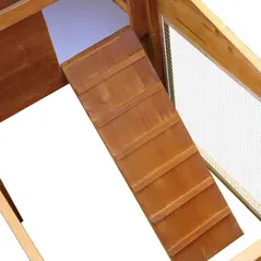 PawHut Small Animal Deluxe XXL Fir Wood 2-Tier Guinea Pigs Hutches Natural Wood Tone - 7