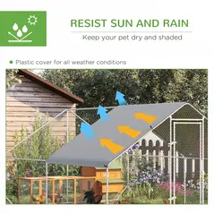 PawHut Walk In Chicken Run with Chicken Activity Shelf and Cover, 3 x 4 x 2m - 5