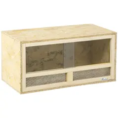 PawHut Reptile Terrarium Vivarium Habitat w/ Transparent Sliding Doors, Breathable Mesh, for Lizards, Horned Frogs, Snakes and Chameleons, 60 x 29.5 x 29.5cm - 1