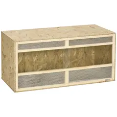 PawHut Reptile Terrarium Vivarium Habitat w/ Transparent Sliding Doors, Breathable Mesh, for Lizards, Horned Frogs, Snakes and Chameleons, 100 x 47 x 47cm - 1