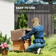 PawHut Water-Resistant Rabbit Hutch Cover for X-D2-0047 and Similar Models, 43 x 52 x 37cm, Brown - 5