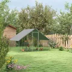 PawHut Walk In Chicken Run with Chicken Activity Shelf and Cover, 3 x 2 x 2m - 2