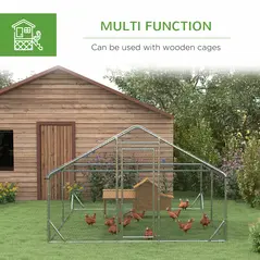 PawHut Walk-In Chicken Run, Hen House, with Roof, for Ducks, Chickens, Rabbits - 6