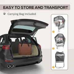 PawHut Portable Cat Dog Playpen Pet Puppy Rabbit Guinea Pig Pen Run Dia 90 x 41H cm Indoor & Outdoor Brown - 7