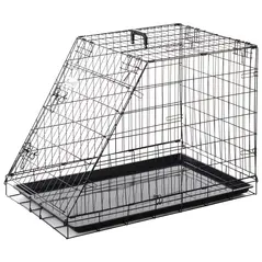 Pawhut Trapeze Collapsible Dog Pet Travel Box Cage Removable Tray 93 x 58 x 65cm - 1