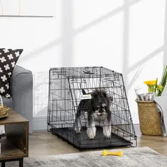 Pawhut Trapeze Collapsible Dog Pet Travel Box Cage Removable Tray 77 x 47 x 55cm - 2