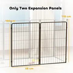 PawHut Two-Piece Dog Pen Expansion Pack for Large Dogs, 100cm Tall Animal Pen with Three Connecting Stakes - 3