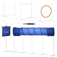 PawHut Six-Piece Dog Agility Equipment Set, with Carry Bag - Multicoloured - 1