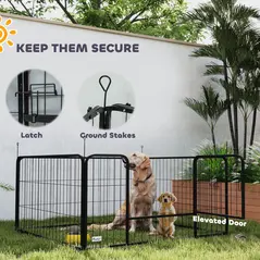 PawHut Steel Dog Whelping Box with Washable Whelping Pad, Wind-Resistant Cloth, for Small, Medium Dogs, 122 x 122 x 60cm - 9