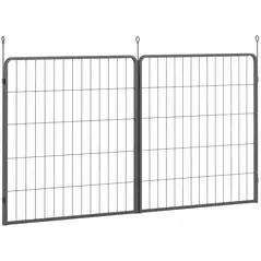PawHut Two-Piece Dog Pen Expansion Pack for Medium Dogs, 80cm Tall Animal Pen with Three Connecting Stakes - 1