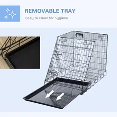 Pawhut Trapeze Collapsible Dog Pet Travel Box Cage Removable Tray 77 x 47 x 55cm - 7
