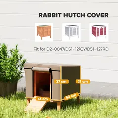 PawHut Water-Resistant Rabbit Hutch Cover for X-D2-0047 and Similar Models, 43 x 52 x 37cm, Brown - 3