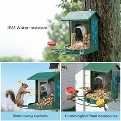 PawHut Smart Bird Feeder Camera 2K HD with AI Identifies 16,000+ Species, 2K HD Auto Capture Video, APP Instant Notifications - 7