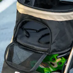 PawHut Pet Stroller for Small and Miniature Dogs, with Rain Cover - Khaki - 8