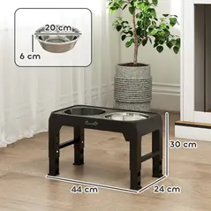 PawHut Raised Dog Bowl, Foldable Elevated Dog bowls with Slow Feeder, 4 Adjustable Heights, for Small Medium Large Breeds - 3