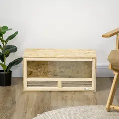 PawHut Reptile Terrarium Vivarium Habitat w/ Transparent Sliding Doors, Breathable Mesh, for Lizards, Horned Frogs, Snakes and Chameleons, 60 x 29.5 x 29.5cm - 8