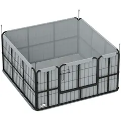 PawHut Steel Dog Whelping Box with Washable Whelping Pad, Wind-Resistant Cloth, for Small, Medium Dogs, 122 x 122 x 60cm - 1