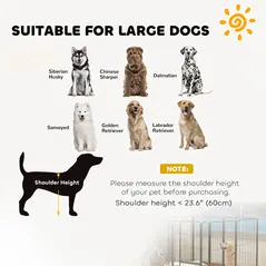 PawHut Two-Piece Dog Pen Expansion Pack for Large Dogs, 100cm Tall Animal Pen with Three Connecting Stakes - 6