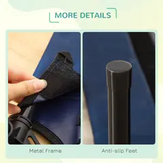 PawHut Raised Dog Bed Cat Elevated Lifted Puppy Pet Elevated Cot Portable Camping Basket – Blue (Medium) - 7