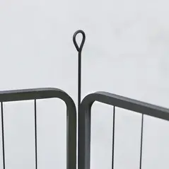 PawHut Six-Panel Dog Playpen with Door, for Small Dogs, Indoors, Outdoors, 60cm Tall, Black - 9