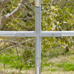 PawHut Walk In Chicken Run Galvanised Chicken Coop Hen Poultry House Cage Pet Playpen Garden with Water-Resist Covers - 9