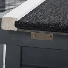 PawHut Rabbit Hutch Outdoor, Guinea Pig House, Bunny Run Cage with Openable Top for 1-2 Rabbits, 123 x 120 x 52cm, Grey - 9