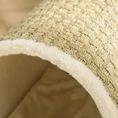 PawHut Raised Cat House, with Scratcher - Beige - 8