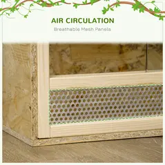PawHut Reptile Terrarium Vivarium Habitat w/ Transparent Sliding Doors, Breathable Mesh, for Lizards, Horned Frogs, Snakes and Chameleons, 60 x 29.5 x 29.5cm - 7