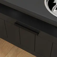 PawHut Raised Dog Bowl with Slow Feeder, Two Stainless Steel Dog Bowls, Drawer, for Large and Extra Large Dogs, Black - 9