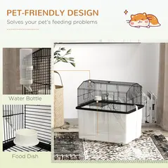 PawHut Two-Tier Gerbil Cage, Hamster Cage for Dwarf Hamster, Syrian Hamster w/ Wheels, Deep Bottom, Food Dish, Water Bottle - 6