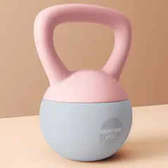 SPORTNOW 6KG Soft Kettlebell, Kettlebell with Non-Slip Handle for Home Gym, Weight Lifting, Strength Training, Pink/Grey - 7