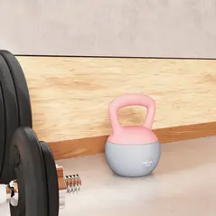 SPORTNOW 12KG Soft Kettlebell, Kettlebell with Non-Slip Handle for Home Gym, Weight Lifting, Strength Training, Pink/Grey - 9