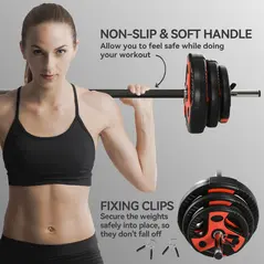 SPORTNOW 20kg Adjustable Barbell Weights Set for Home Gym, Strength Training - 6