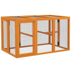 PawHut Wooden Chicken Coop with Combinable Design, for 1-3 Chickens - 1