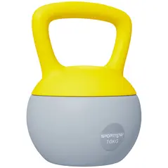 SPORTNOW 10KG Soft Kettlebell, Kettlebell with Non-Slip Handle for Home Gym, Weight Lifting, Strength Training, Yellow/Grey - 1