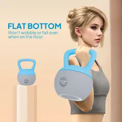 SPORTNOW 10KG Soft Kettlebell, Kettlebell with Non-Slip Handle for Home Gym, Weight Lifting, Strength Training, Light Blue/Grey - 6