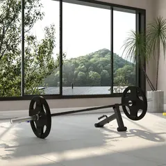 SPORTNOW 210cm Barbell Set, Barbell Bar for 5cm Weight Plates for Loading 200kg Weight Plates, for Home Gym Weight Training - 2