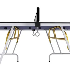 SPORTNOW 9FT Foldable Table Tennis Table, with Cover, Net, Paddles, Balls - Blue - 9