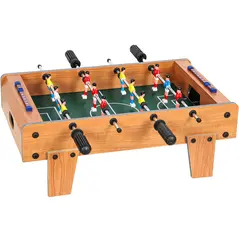SPORTNOW 20 in Table-top Football Table with Stainless Steel Rods, Compact Foosball Table for Kids and Adults, All-Inclusive Foosball Game Set for Indoor, Nature Wood Finish - 1