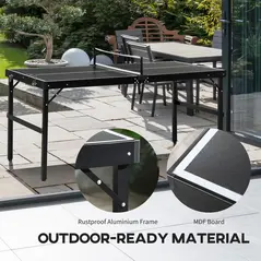 SPORTNOW 5ft Mini Table Tennis Table, Folding Ping Pong Table with Net and Aluminium Frame, Portable Ping Pong Game Set for Indoor Outdoor Use, Black - 5