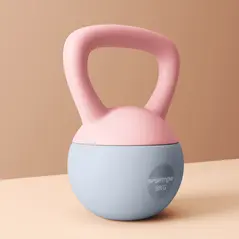 SPORTNOW 8KG Soft Kettlebell, Kettlebell with Non-Slip Handle for Home Gym, Weight Lifting, Strength Training, Pink/Grey - 7