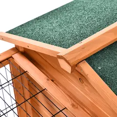 PawHut Wooden Guinea Pigs Hutches Detachable Rabbit Cage Pet House with Openable Run & Roof Slide-out Tray - 8