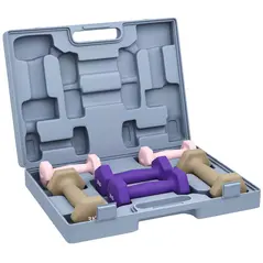 SPORTNOW 12kg Hex Dumbbells Set of 6, Hand Weights with Carry Case for Home Gym Strength Training, 2 x 1kg, 2 x 2kg, 2 x 3kg - 1