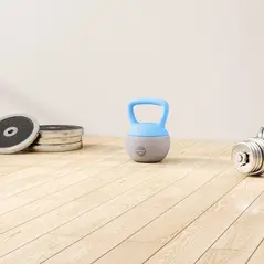 SPORTNOW 10KG Soft Kettlebell, Kettlebell with Non-Slip Handle for Home Gym, Weight Lifting, Strength Training, Light Blue/Grey - 7